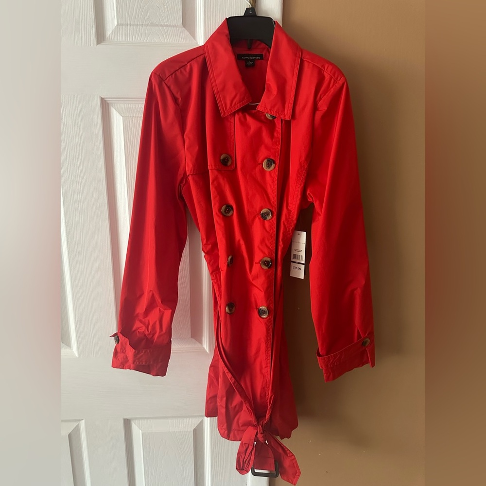 Harve Benard Vibrant Red Trench Coat